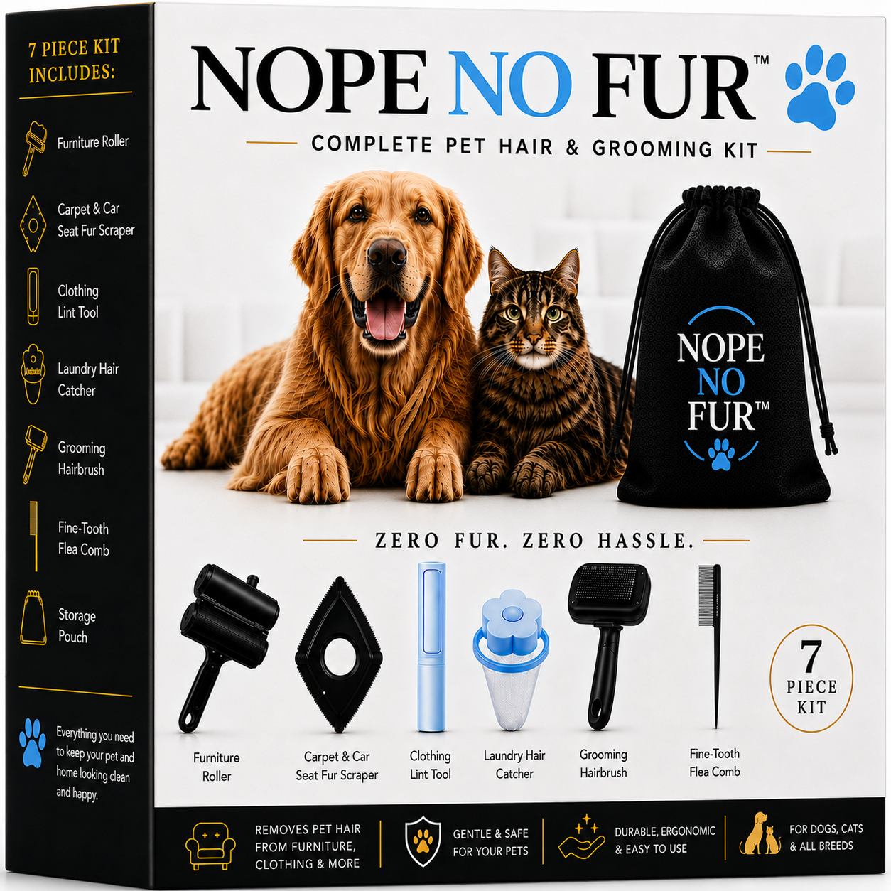 NopeNoFur™ Complete Pet Hair & Grooming Kit